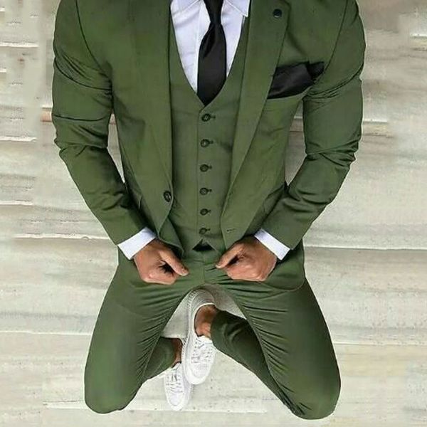 

slim men suits for wedding suits man blazers green costume homme groom tuxedos 3piece latest coat pants designs male jacket terno masculino, Black;gray