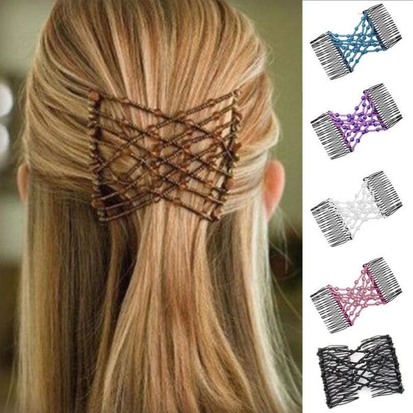 

new fashion female hair clip magic elastic hair comb women accessories jewelry vintage brush headwear