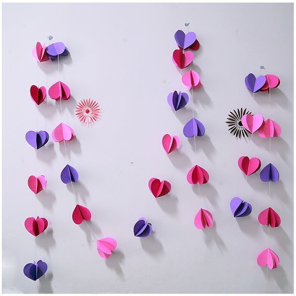 Compre Coser 3m Purpura Del Corazon 3d Garland Fiesta De