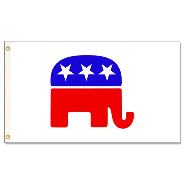 

republican party elephant flag 3x5 ft banner 100d 150x90cm polyester brass grommets custom flag, ing