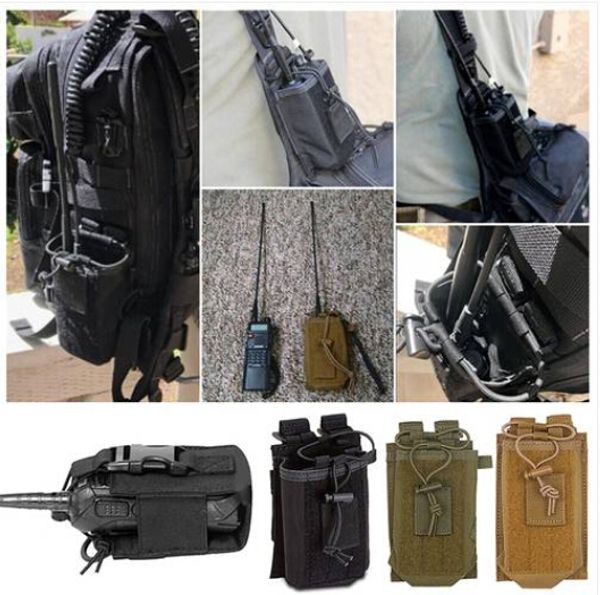 

wholesales 2019 outdoor tactical sport military molle nylon radio walkie talkie holder bag pouch