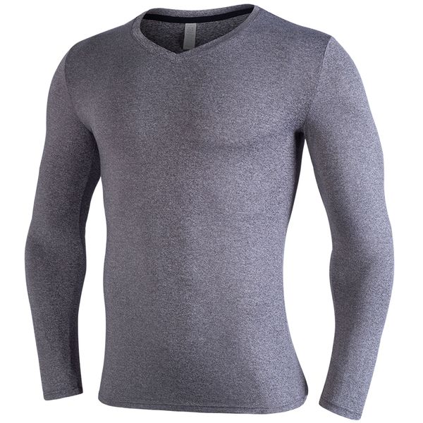 

men's europe running fitness clothing quick drying tshirt sportswear longs leeved compression training stretch slim tights vcbg, Black;blue