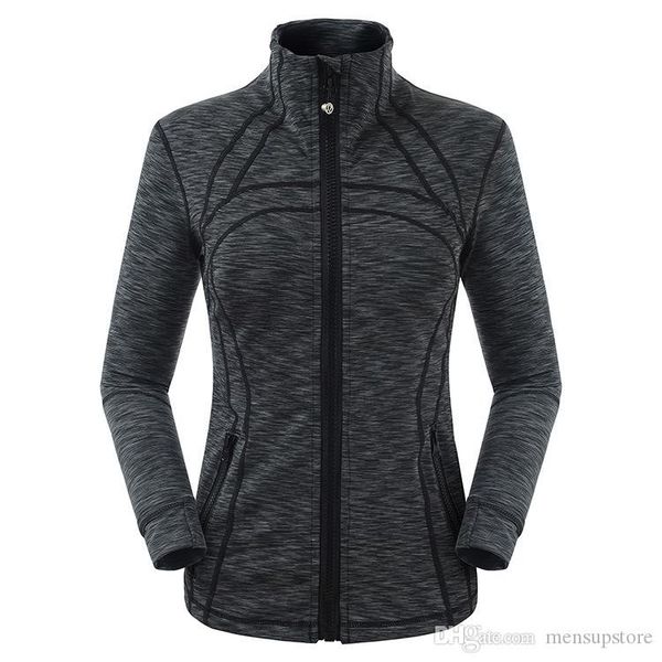 

женщины канада дизайнер куртки lu slim fit упругие спорт ветровка осень винер пальто, Black;brown