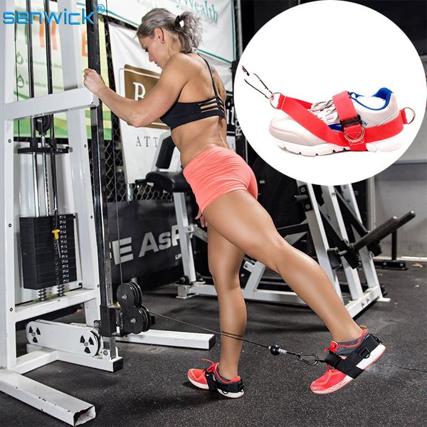 

2pcs new ankle straps guard buckle foot support sports feet fitness adjustable d-ring strap ankle support, Blue;black