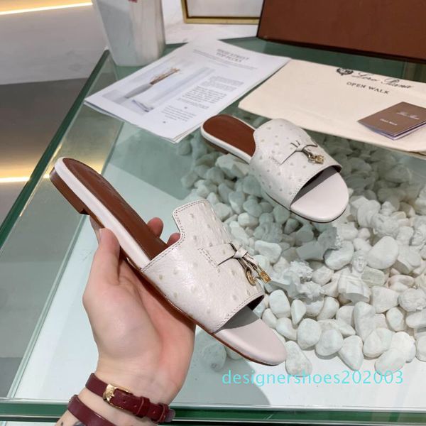 

womens luxury lock it slippers designer white slippers leather casual sandals women party slipper fashion vintage flip d03, Black
