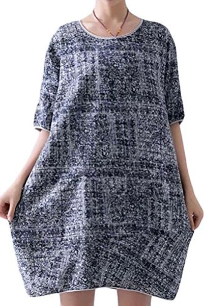 

mordenmiss women's summer baggy dress daily clothing, Black;gray