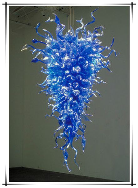 

Blue colored flu h mount big chandelier air hipping modern art gla modern pendant light