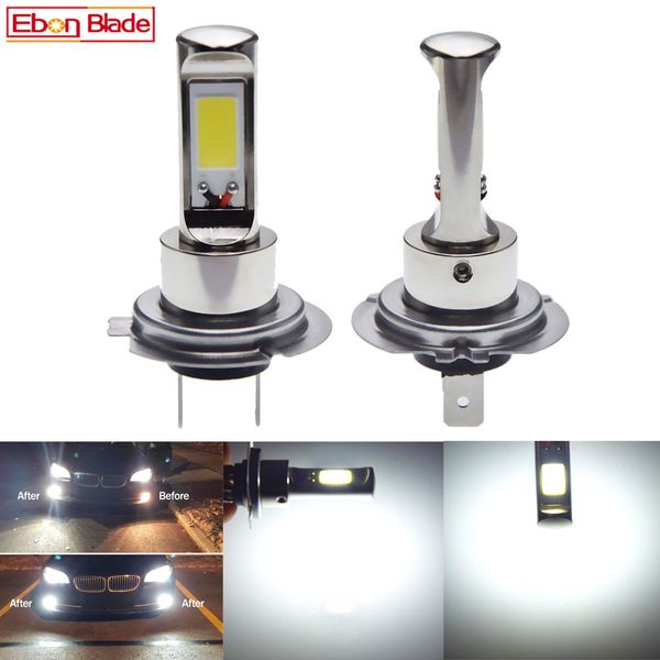 

pair new canbus h7 led fog light cob 80w white 6000k auto truck daytime running lights fog lamp bulb drl car styling 12v 24v 30v