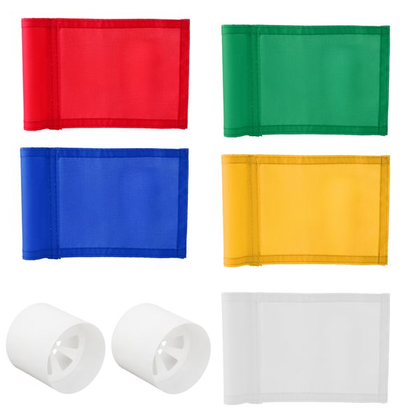

5pcs 7x5'' golf putting green flag with plastic insert & 2 hole cup for yard