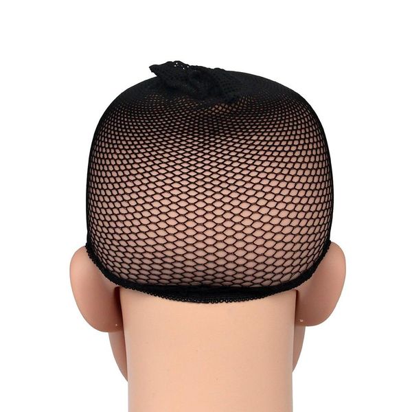 Invisible Cabelo Nylon Nets Com Elastic Mulheres Homens Senhoras perucas Stocking Cap Weaving malha Net Fishnet Bege Preto 300 pcs DHL livre