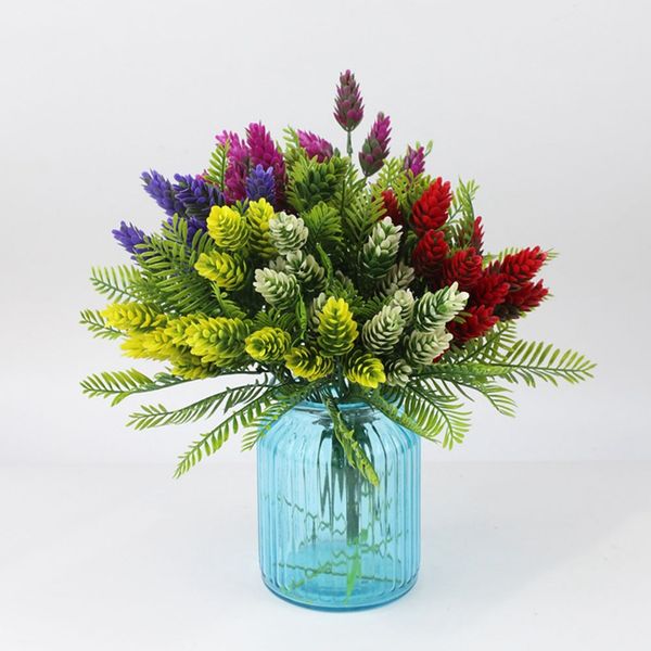 

artificial plastic pine cone simulation green plant flower branch for christmas home party leisure decoration art