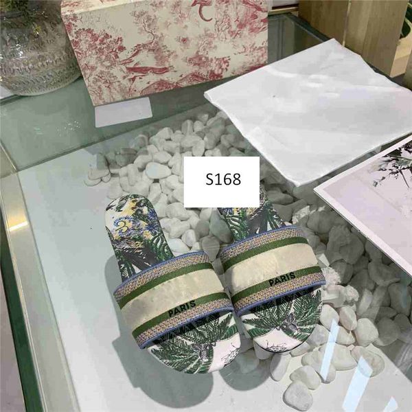 

high-quality dazzle flowers women sandals designer slippers flip flops striped beach causal shoes embroidery sandal 8, Black