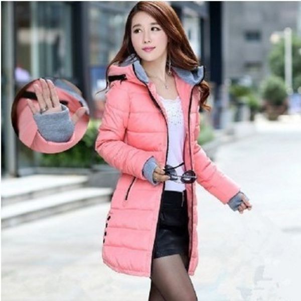 

2018 winter cotton dress women's mid-length slim fit winter korean-style versitile fashion women's dress warm coat, Blue;black