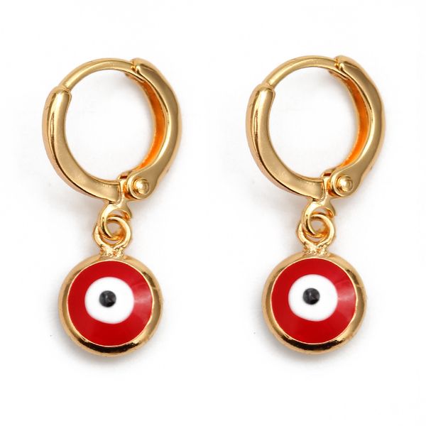 Mode – Türkische Evil Eye Tropfen-Ohrringe, bunte Charms, hängende baumelnde Ohrringe für Frauen und Damen, Kupfer-Schmuck, Geschenk EY6456