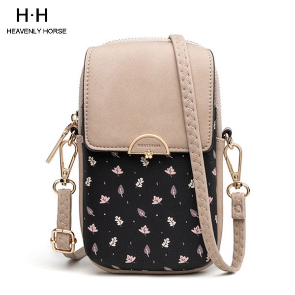

2019 autumn new arrival floral coloful contrast korean small mobile iphone bag coin purse gril female, crossbody bags
