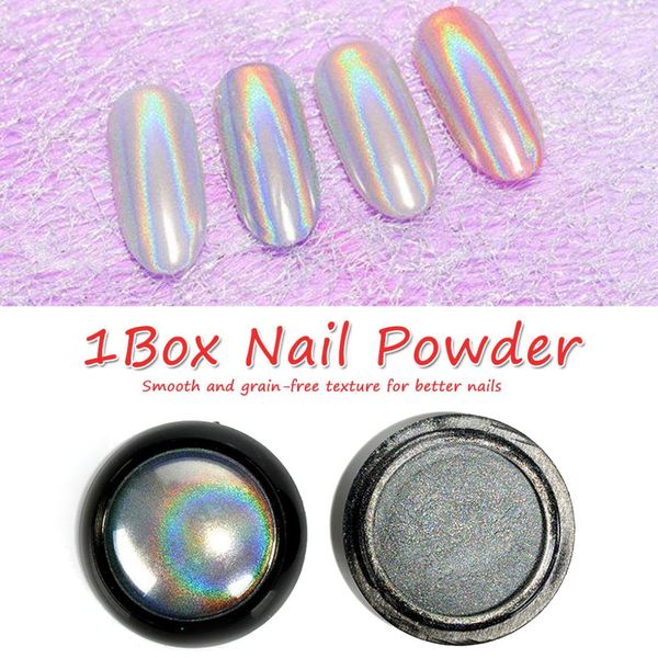 

0.5g/box nail art decorations holographic nail powder glitters holo laser rainbow powder chrome dust manicure, Silver;gold