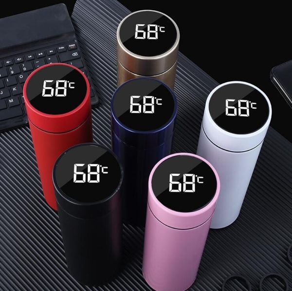

intelligent stainless steel thermos bottle cup temperature display vacuum flasks travel car soup coffee mug thermos water bottle