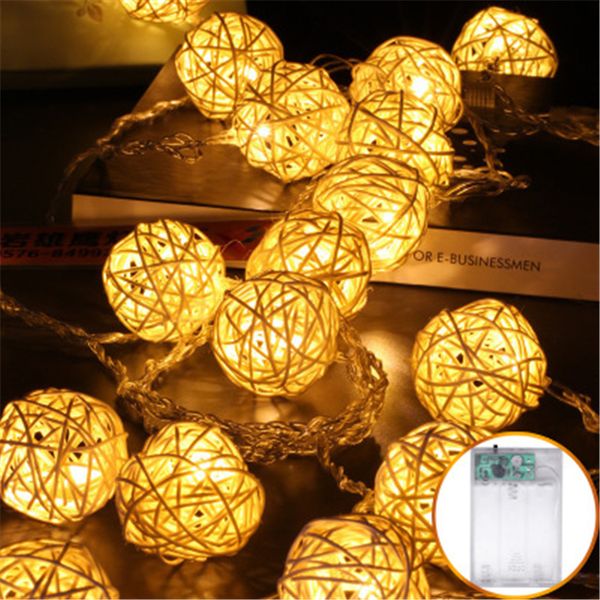 1 5m 2 5m 5m Rattan Ball Led Christmas String Lights Led Wicker