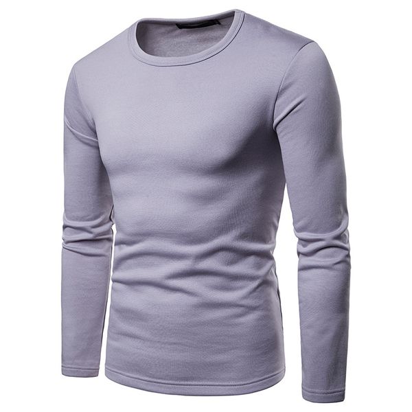 

new fasion men fit long sleeve slim t-shirts casual tee pullover solid, White;black