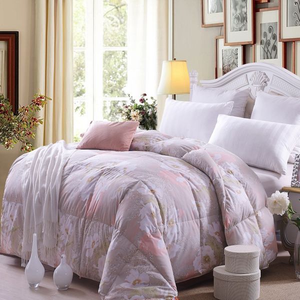 2019 90 White Duck Down Autumn Winter Warm Cotton Fabric Printed