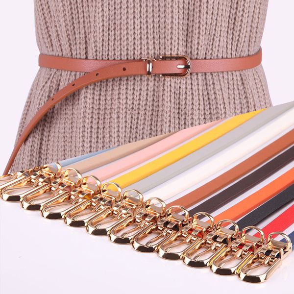 

women faux leather belts candy color thin skinny waistband adjustable belt women dress strap cinturon mujer cinto feminino, Black;brown