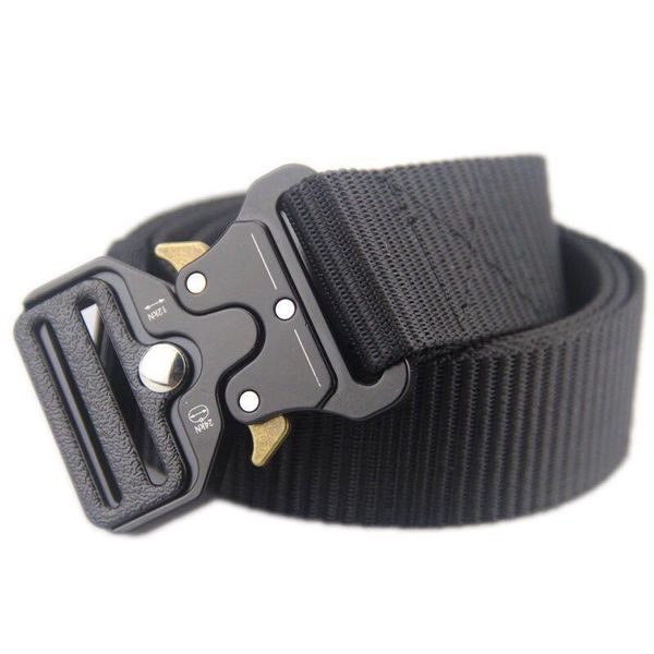 

tactical belts nylon waist belt with metal buckle adjustable heavy duty training waist belt hunting accessories, Black;gray