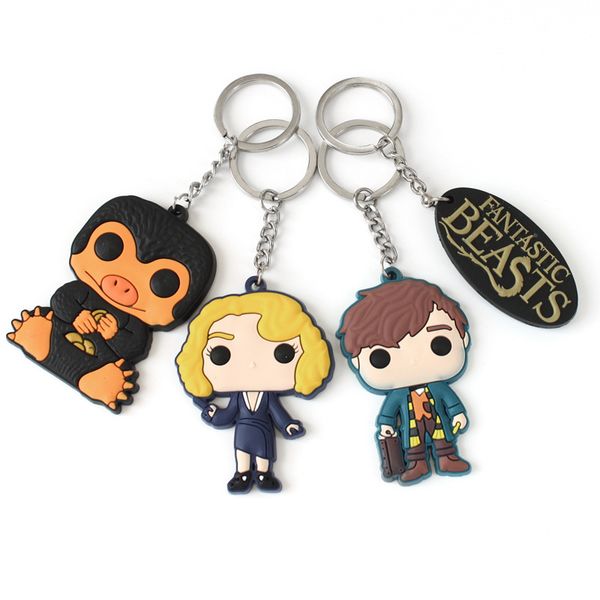 

fantastic beasts keychain newt key chains new movie fantastic beasts and where them pendant queenie key ring tc181204w 100pcs, Black