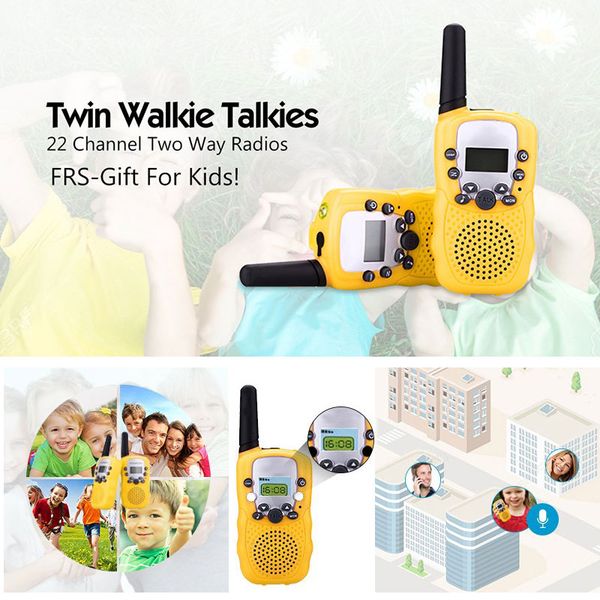 

2 pcs/set children toys 22 channel walkie talkies two way radio uhf long range handheld transceiver kids gift m09