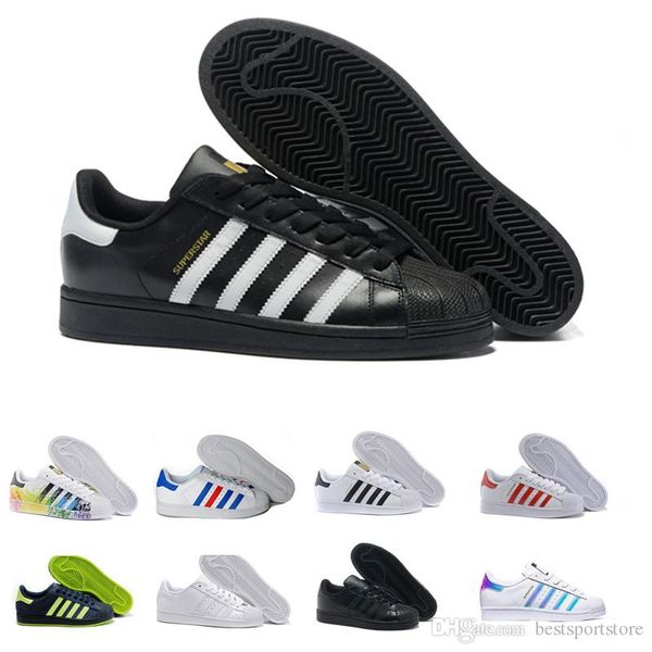 

2016 new originals superstar white hologram iridescent junior superstars 80s pride sneakers super star women men sport casual shoes 36-44, Black