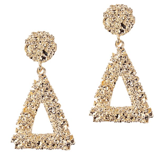 

geometric modeling simple geometric triangle earrings woman fashion jewelry, Golden