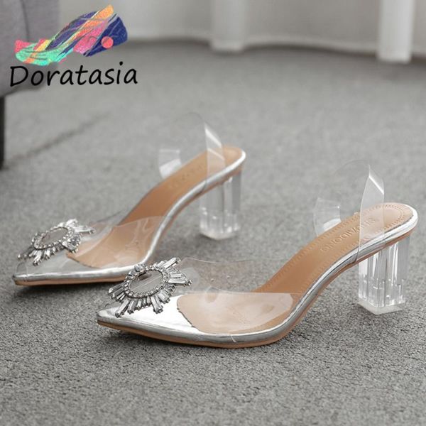

doratasia классический девушка кристалл peep toe очистить пятки сандалии лета сандалии женщин вскользь офиса партии платья обувь женщина, Black