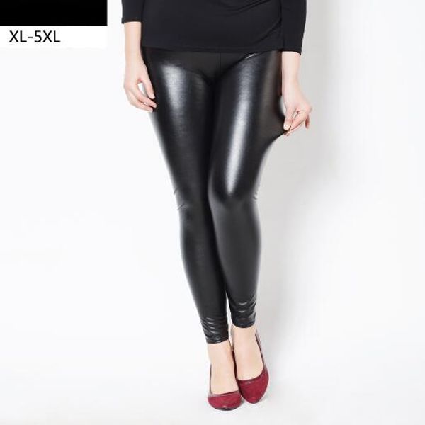 

women's pants & capris deporte women 2021 winter high waist pu leather fleece skinny vintage strench black pencil trousers m833, Black;white