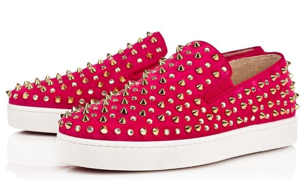 

red bottom sneakers casual shoes mens womens low silver designer full spikes roller boat flats skateboard loafers design man woman c01, Black