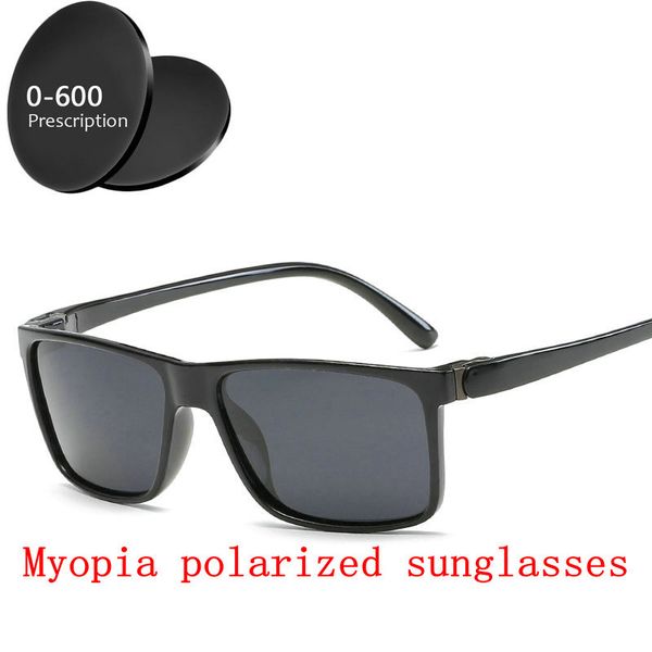 

square custom made myopia minus prescription polarized lens alloy polarized sunglasses black mirror coating anti-wind goggle fml, White;black