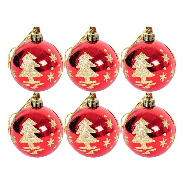 

6pcs christmas ball hanging decor christmas tree hanging adornment tree painted ball pendants