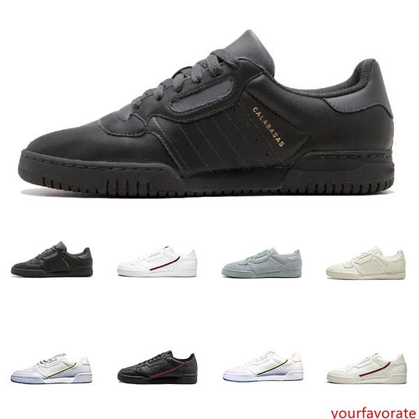 

size 36-48 powerphase calabasas continental 80 rascal leather casual shoes grey og core black triple white men women fashion shoe