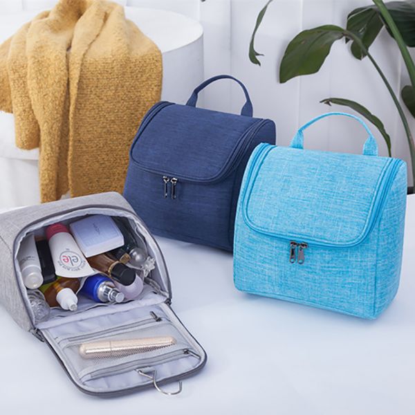 

2019 women cosmetic case travel toiletry storage bag oxford cloth organizer makeup bag hanging solid casual fashion new sale hot