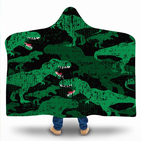 

hooded blanket dinosaur couverture polaire adulte throw blanket couverture de lit fleece manta para sofÃ¡ drop shipping