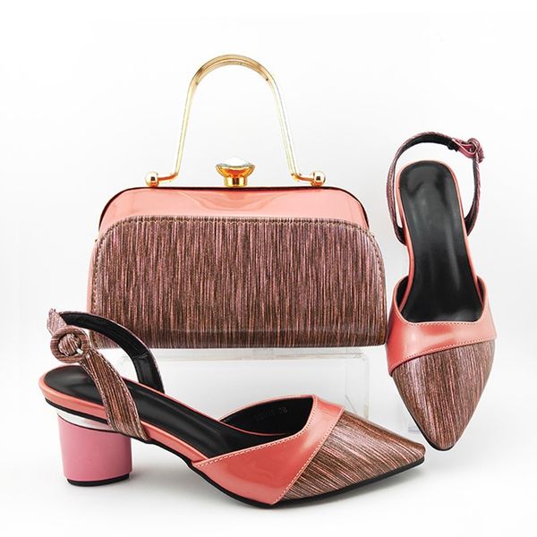 

new fashion pink women pumps with handbag african dress shoes match bag set md018,heel 7cm, Black