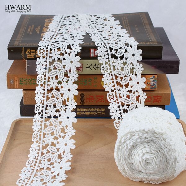 

white african lace fabric ribbon wedding decoration trim diy 2yard milk lace new water-soluble lacefabric curtain skirt accessor, Pink;blue