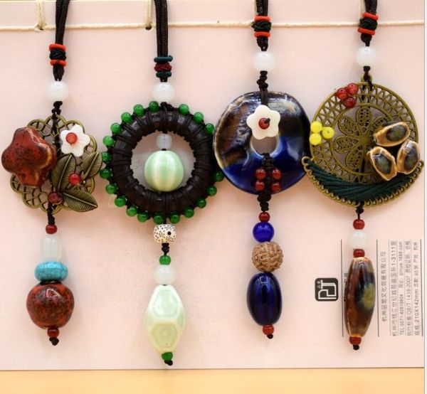 

winter long necklaces & pendants fashion silver color necklace forwomen knitting necklaces with ethnic style of retro-ancient ceramics