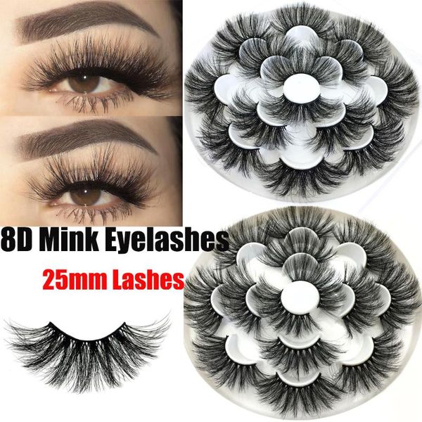 

new woman' fashion 25mm 8d mink false eyelashes dramatic long wispies fluffy eyelashes multilayered handmade eye beauty makeup