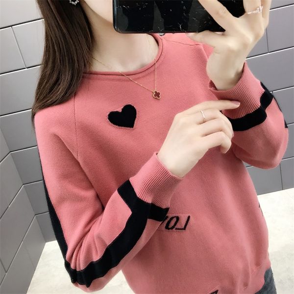 

fall 5168 (had 4 row 10) new edge round collar knitting love sandwiched color raglan sleeve dress 49, White;black