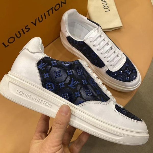 

2020 a1 new fashion casual men shoes, comfortable luxury men shoes leather sneakers original box packaging zapatos hombre, Black