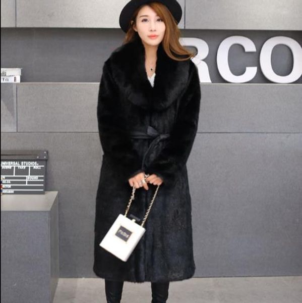 

vetement 2019 winter women's faux fur coat artificial fur overcoat furry jacket femme plus size furry fake outwear z199, Black