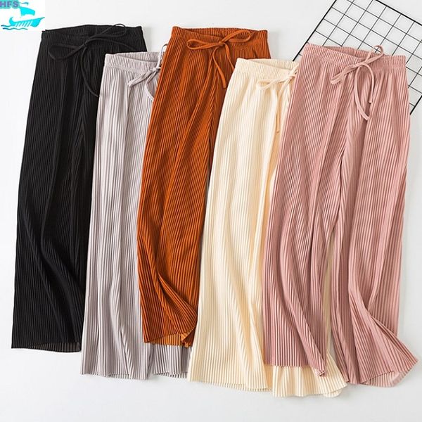 

Fashion Casual Chiffon Pleated Women Wide Leg Pants