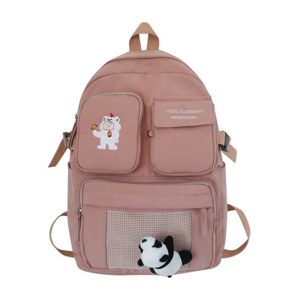

teenager school bags for girls backpack women cute cartoon schoolbag pink nylon bookbags casual preppy style bagpack
