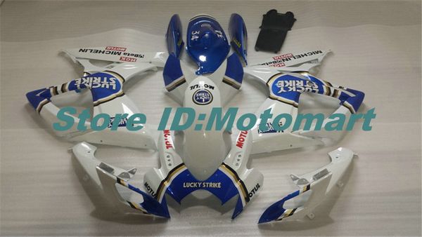 ABS Fairing 750 2006 2007 GSXR 600 Gsxr SUZUKI GSXR600 için 750 K6 06 07 mavi beyaz Fairing gs kiti + 7 hediyeler Sp82 set