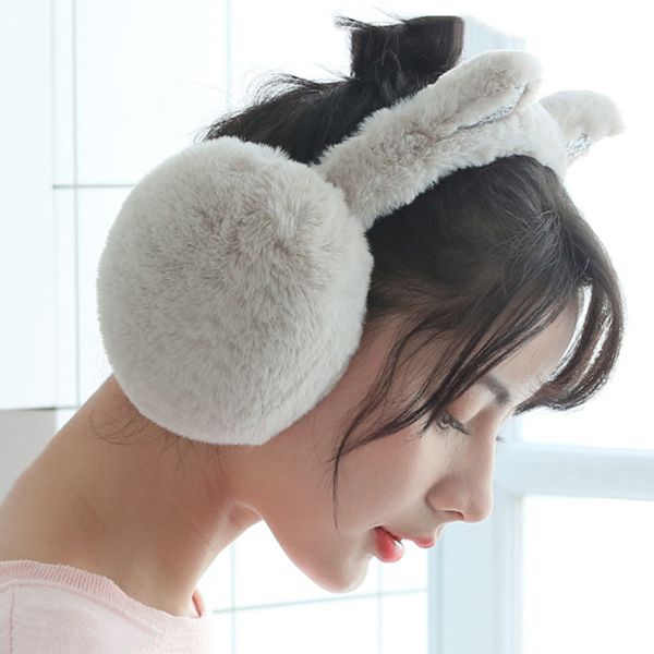 

women cartoon cat ears design winter warm adjustable earmuffs outdoor windproof ear muffs xin-shipping, Blue;gray