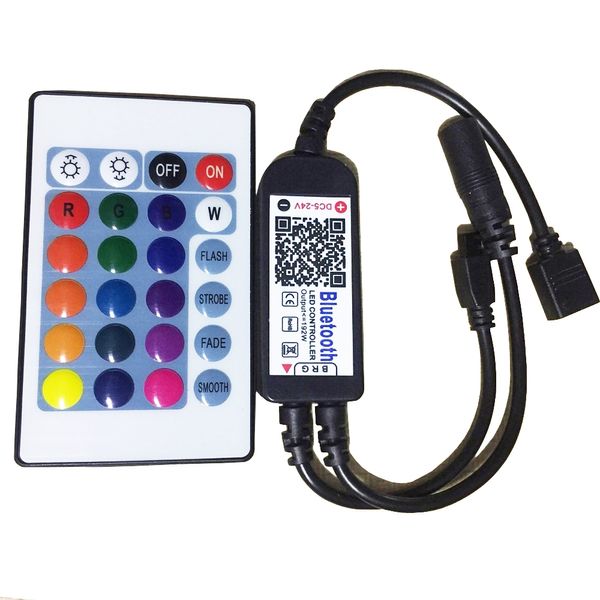 Controlador Bluetooth com APP 24KEY IR Controle Remoto para LED RGB Strip Light